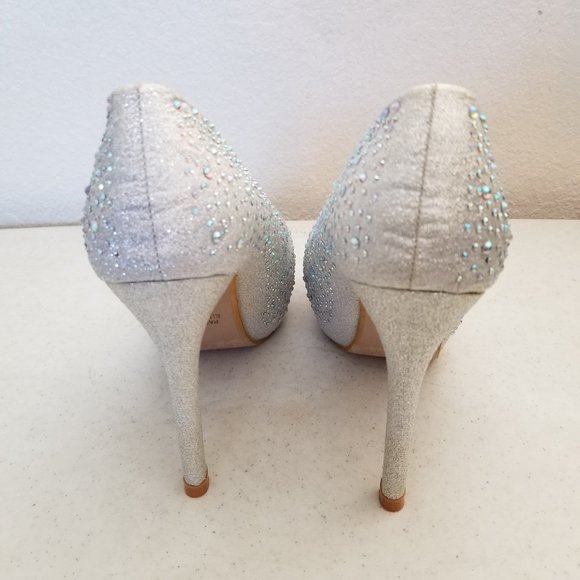 DoDie Silver Rhinestone Covered Stiletto Pumps 8.5 - Picture 5 of 8